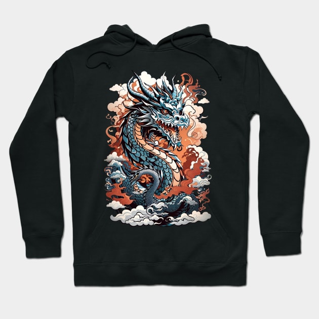 Powerful Japanese Dragon Watatsumi Hoodie by BrisaArtPrints